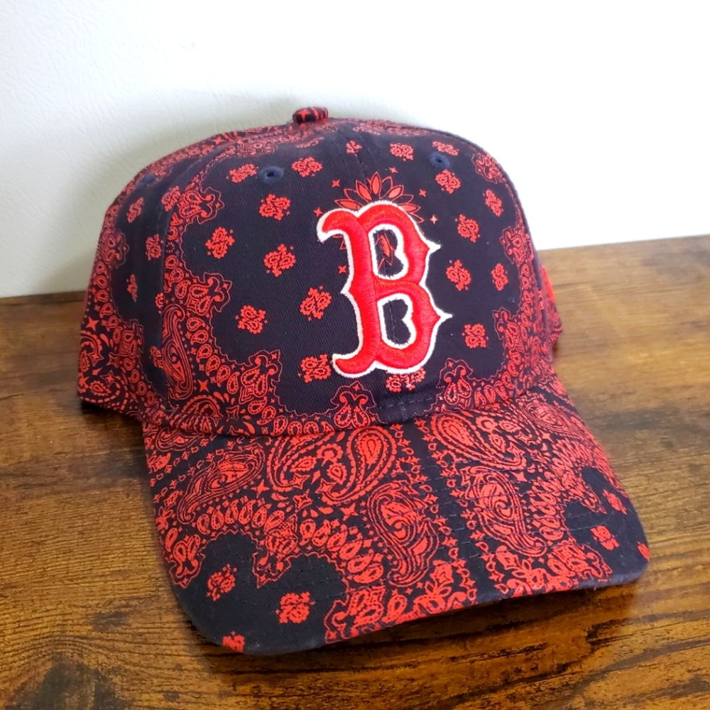 Red Sox New Era Red Paisley Adjustable Woman's Baseball Hat